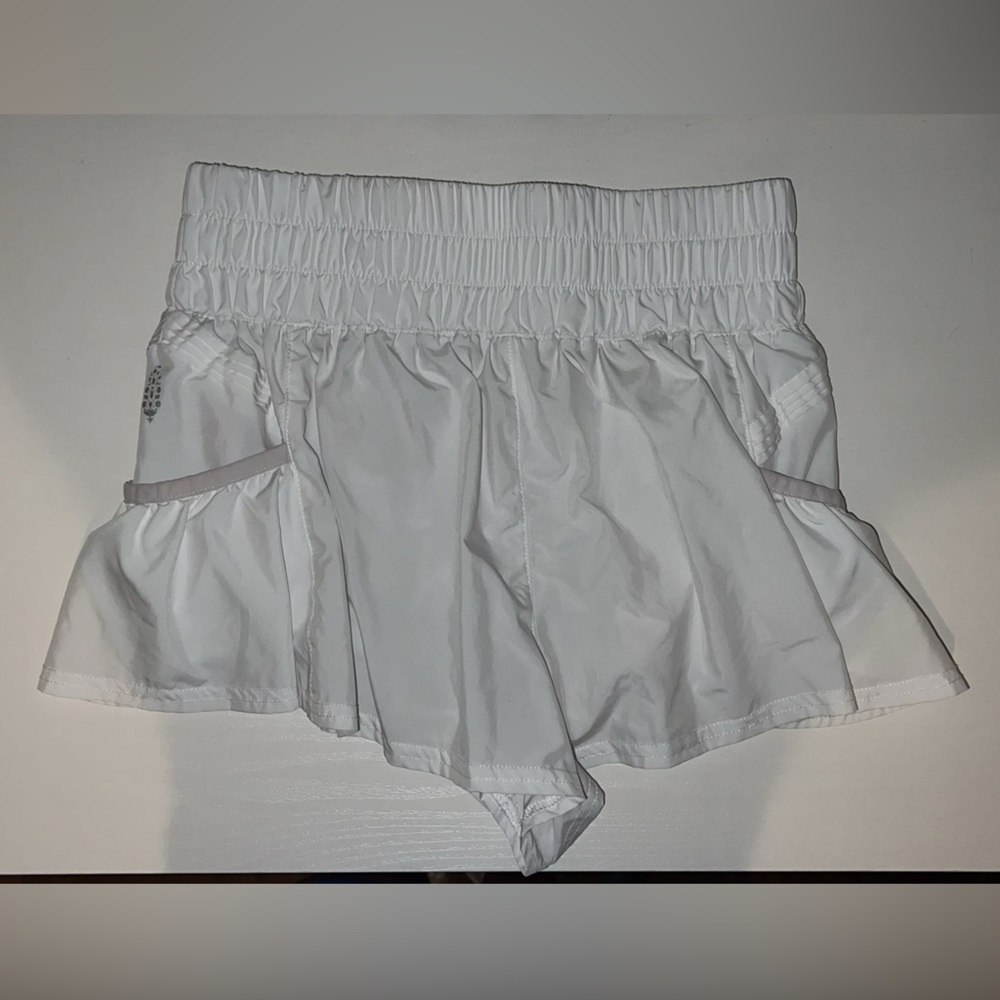 White free people movement “get your flirt on shorts”